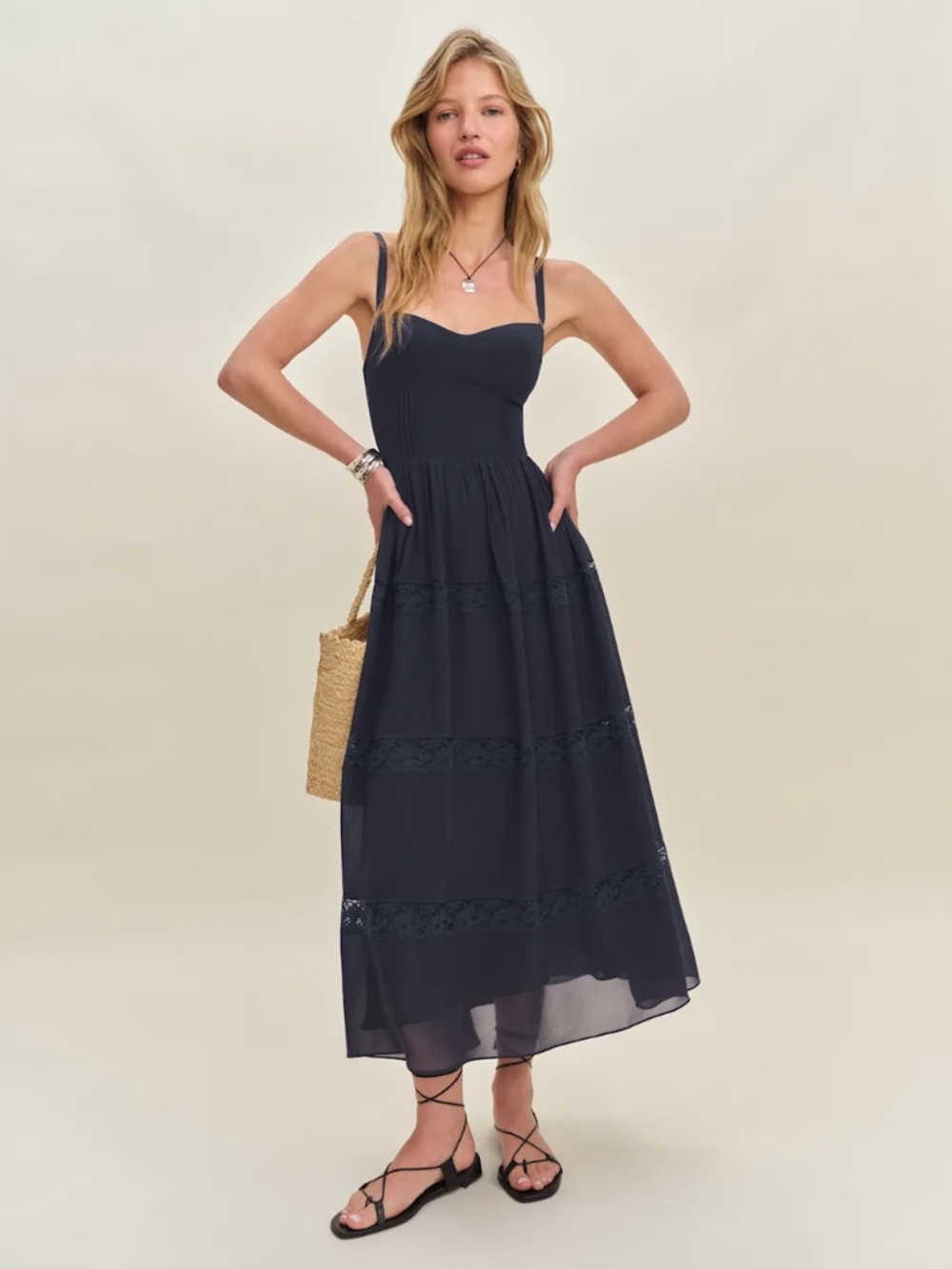Reformation Dina Dress Blue - Size 4 (with Tags!)
